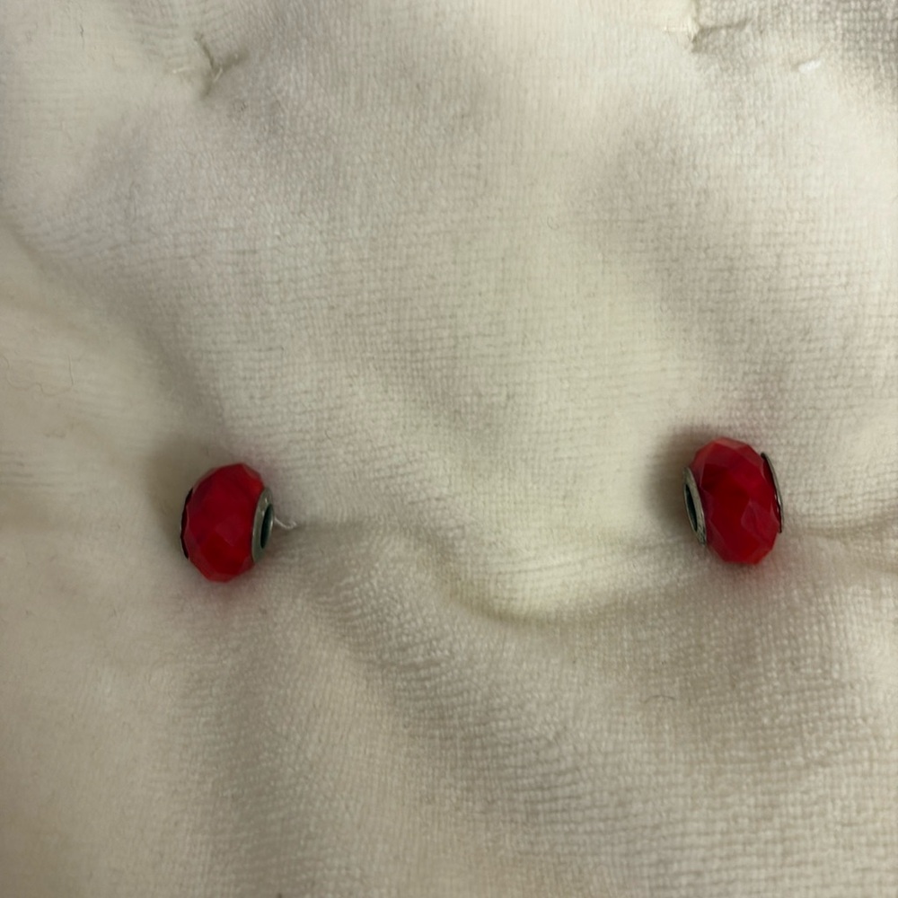 Charms for a Pandora type bracelet Elegant Red Glass Beads
